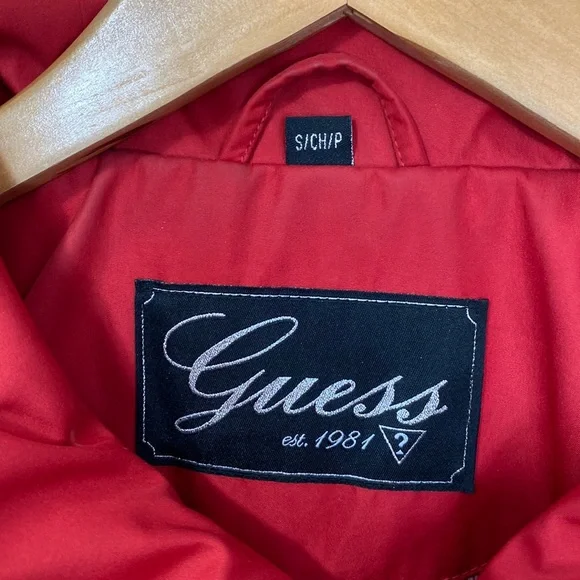 Guess Lightweight Jacket in Red w/ Black & Silver Accents Size: Small - Picture 6 of 6